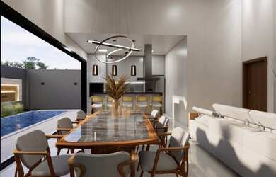 Imagem: A casa em condomínio possui 3 Dormitórios, 5 Banheiros, 4