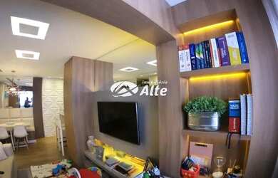 Imagem: O apartamento possui 1 Dormitório, 1 Banheiro, 1 Vaga na garagem