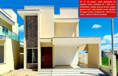 Imagem: A casa em condomínio possui 3 Dormitórios, 3 Banheiros, 2