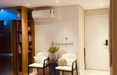 Imagem: O apartamento possui 1 Dormitório, 2 Banheiros, 2 Vagas na