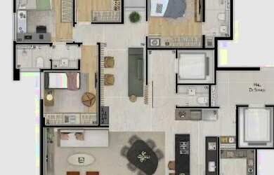 Imagem: O apartamento possui 4 Dormitórios, 5 Banheiros, 4 Vagas na