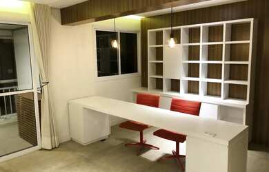 Imagem: O apartamento possui 1 Dormitório, 2 Banheiros, 1 Vaga na garagem