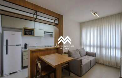 Imagem: O apartamento possui 1 Dormitório, 2 Banheiros, 1 Vaga na garagem