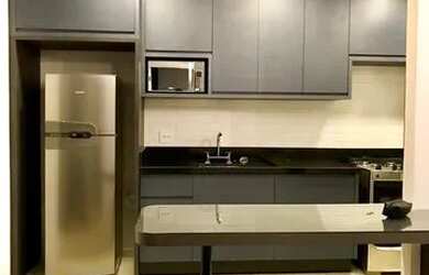 Imagem: O apartamento possui 1 Dormitório, 2 Banheiros, 1 Vaga na garagem