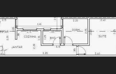 Imagem: O apartamento na cobertura possui 2 Dormitórios, 2 Banheiros
