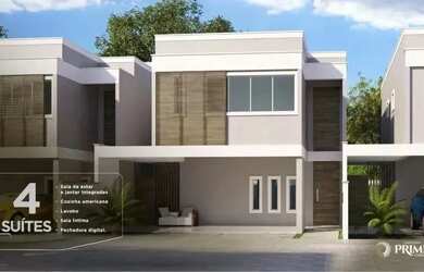 Imagem: A casa em condomínio possui 4 Dormitórios, 5 Banheiros, 2