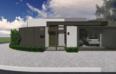 Imagem: A casa possui 3 Dormitórios, 2 Banheiros, 2 Vagas na garagem