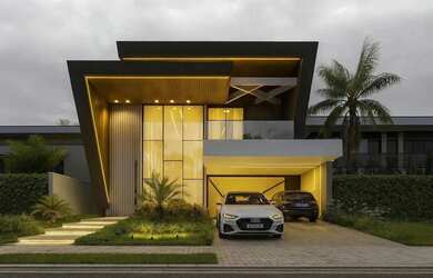 Imagem: A casa em condomínio possui 4 Dormitórios, 5 Banheiros, 4