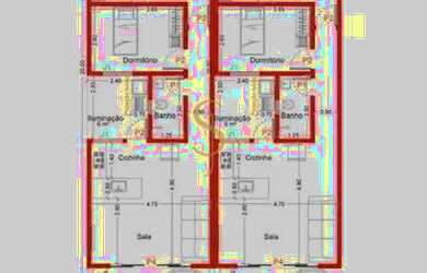 Imagem: A casa possui 2 Dormitórios, 1 Banheiro, 2 Vagas na garagem
