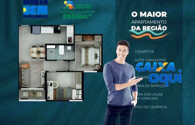 Imagem: O apartamento possui 2 Dormitórios, 1 Banheiro, 1 Vaga na garagem