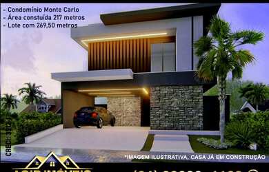 Imagem: A casa em condomínio possui 4 Dormitórios, 5 Banheiros, 217m²