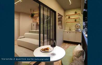 Imagem: O apartamento possui 2 Dormitórios, 1 Banheiro, 1 Vaga na garagem