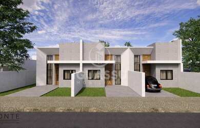 Imagem: A casa possui 1 Dormitório, 1 Banheiro, 1 Vaga na garagem