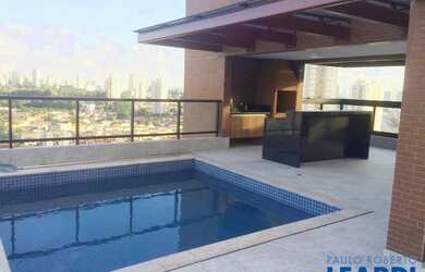 Imagem: O apartamento na cobertura possui 4 Dormitórios, 5 Banheiros