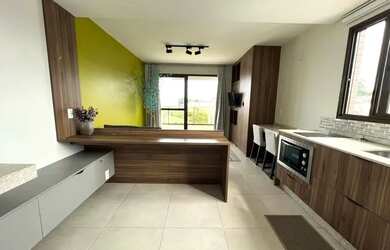 Imagem: O studio possui 1 Dormitório, 1 Banheiro, 1 Vaga na garagem