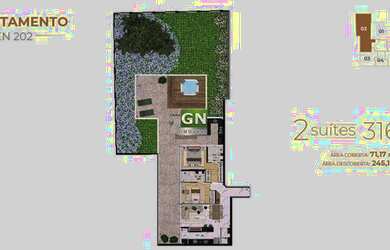 Imagem 4: Apartamento com área privativa à venda, 2 quartos, 2 suítes, 4 vagas,...