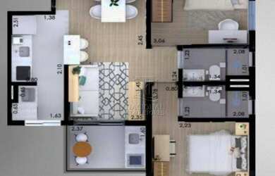 Imagem 6: Apartamento com 2 dormitórios à venda, 52 m² por R$ 319.200,00 - Vila...