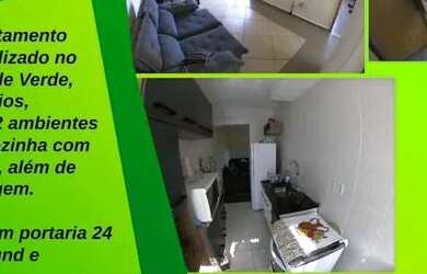 Imagem: O apartamento possui 2 Dormitórios, 1 Banheiro, 1 Vaga na garagem