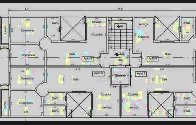 Imagem: O apartamento possui 2 Dormitórios, 1 Banheiro, 1 Vaga na garagem