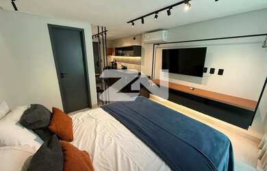 Imagem: O studio possui 1 Dormitório, 1 Banheiro, 1 Vaga na garagem