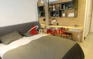 Imagem: O studio para alugar possui 1 Dormitório, 1 Banheiro, 28m²