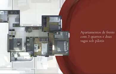 Imagem: O apartamento possui 3 Dormitórios, 2 Banheiros, 2 Vagas na