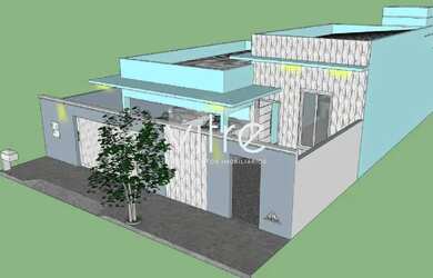 Imagem: A casa possui 3 Dormitórios, 1 Banheiro, 2 Vagas na garagem