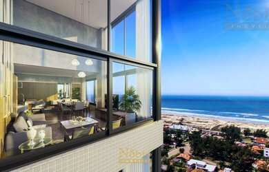 Imagem 1: Apartamento 3 suítes na Praia Grande, vaga dupla, sala de jantar e estar integrados, churr