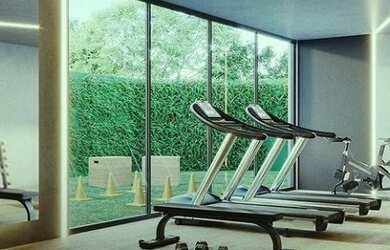 Imagem: O apartamento possui 1 Dormitório, 1 Banheiro, 1 Vaga na garagem