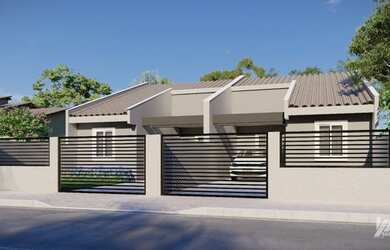 Imagem: A casa possui 2 Dormitórios, 1 Banheiro, 2 Vagas na garagem