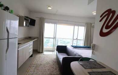 Imagem: O apartamento possui 1 Dormitório, 1 Banheiro, 1 Vaga na garagem