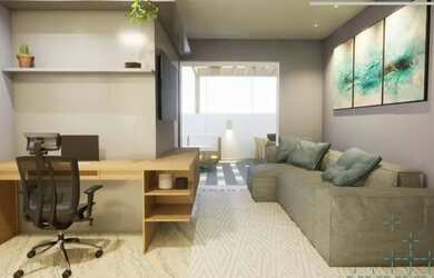 Imagem: O apartamento na cobertura possui 2 Dormitórios, 2 Banheiros