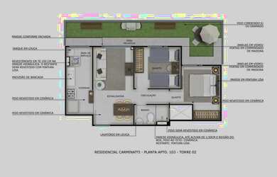 Imagem 11: Lindo Lançamento. Churrasqueira, Imóvel novo, Área de serviçoe45m²...