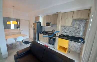 Imagem: O apartamento possui 1 Dormitório, 2 Banheiros, 2 Vagas na