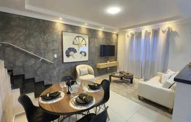 Imagem: A casa possui 2 Dormitórios, Acomodam 4 pessoas, 1 Vaga na