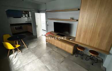 Imagem: O apartamento possui 1 Dormitório, 1 Banheiro, 1 Vaga na garagem