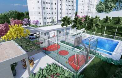 Imagem: O apartamento possui 2 Dormitórios, 1 Banheiro, 1 Vaga na garagem