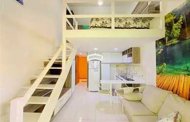 Imagem: O studio possui 1 Dormitório, 1 Banheiro, 1 Vaga na garagem