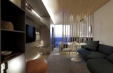 Imagem: O apartamento possui 1 Dormitório, 1 Banheiro, 33m² de Área