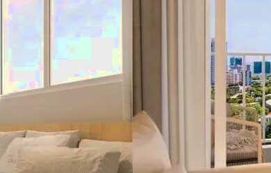 Imagem: O apartamento possui 2 Dormitórios, 1 Banheiro, 1 Vaga na garagem