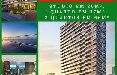 Imagem: O apartamento possui 1 Dormitório, 1 Banheiro, 1 Vaga na garagem