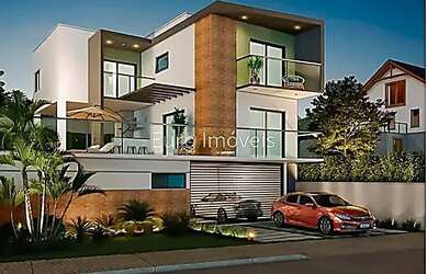 Imagem: A casa em condomínio possui 4 Dormitórios, 4 Banheiros, 2