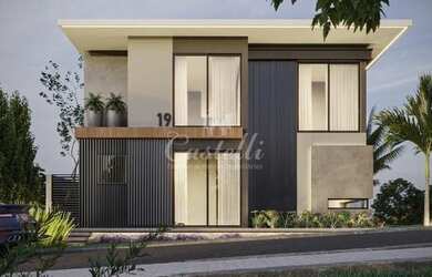 Imagem: A casa possui 4 Dormitórios, 1 Banheiro, 4 Vagas na garagem