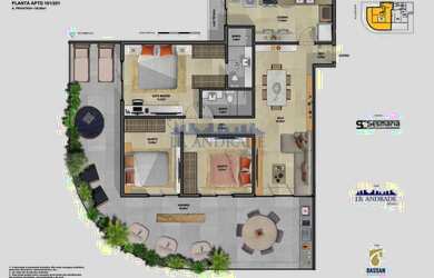 Imagem 4: Recreio dos Bandeirantes Apartamento 3 quartos, sendo 1 suite