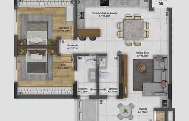 Imagem 12: APTO BAIRRO ROSÁRIO. Churrasqueira, Varanda, Imóvel novoe92m² de Área