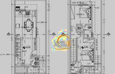 Imagem: A casa possui 2 Dormitórios, 2 Banheiros, 2 Vagas na garagem