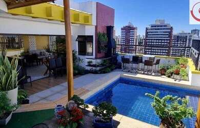 Imagem: O apartamento na cobertura possui 4 Dormitórios, 5 Banheiros