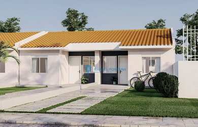 Imagem: A casa possui 2 Dormitórios, 1 Banheiro, 2 Vagas na garagem