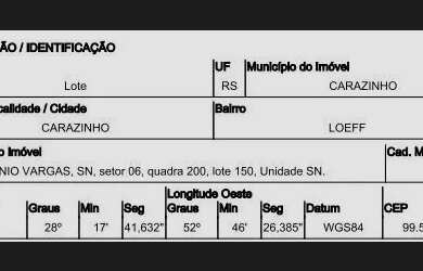 Imagem 2: Oportunidade Única em CARAZINHO - RS Tipo Terreno Negociação Venda...