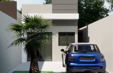 Imagem: A casa possui 2 Dormitórios, 2 Vagas na garagem e 110m² de